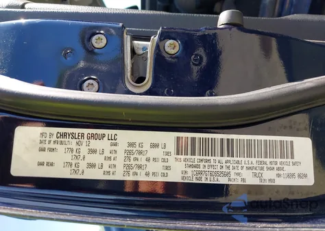 2013 Ram 1500 Big Horn z USA, uszkodzony, nr VIN 1C6RR7GT6DS525605